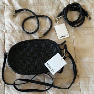 $295 NWT BEMBIEN Ovale Crossbody Handwoven Leather Vintage-Inspired + 2 Straps